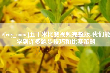 新野五千米比赛视频完整版-我们能学到许多跑步技巧和比赛策略