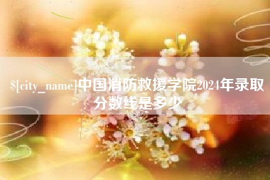 新野中国消防救援学院2024年录取分数线是多少