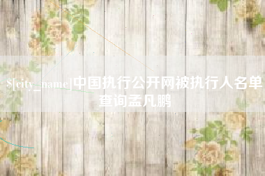 新野中国执行公开网被执行人名单查询孟凡鹏
