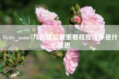 新野九宫格位置重要程度排序是什么意思