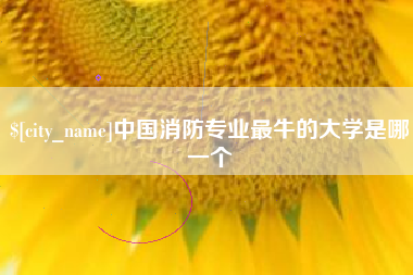 新野中国消防专业最牛的大学是哪一个