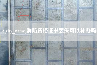 新野消防资格证书丢失可以补办吗