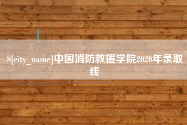 新野中国消防救援学院2020年录取线