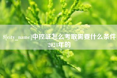 新野中控证怎么考取需要什么条件2024年的