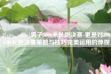 新野男子5000米长跑决赛-更是对5000米长跑决赛策略与技巧完美运用的体现
