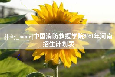 新野中国消防救援学院2021年河南招生计划表