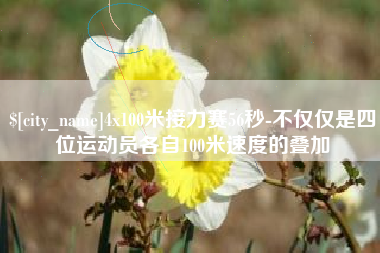 新野4x100米接力赛56秒-不仅仅是四位运动员各自100米速度的叠加
