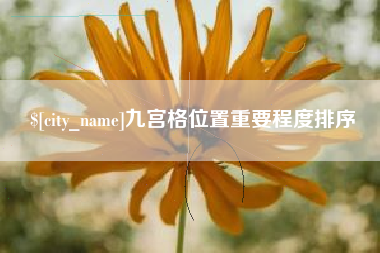 新野九宫格位置重要程度排序