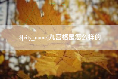 新野九宫格是怎么样的