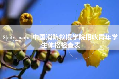新野中国消防救援学院招收青年学生体格检查表